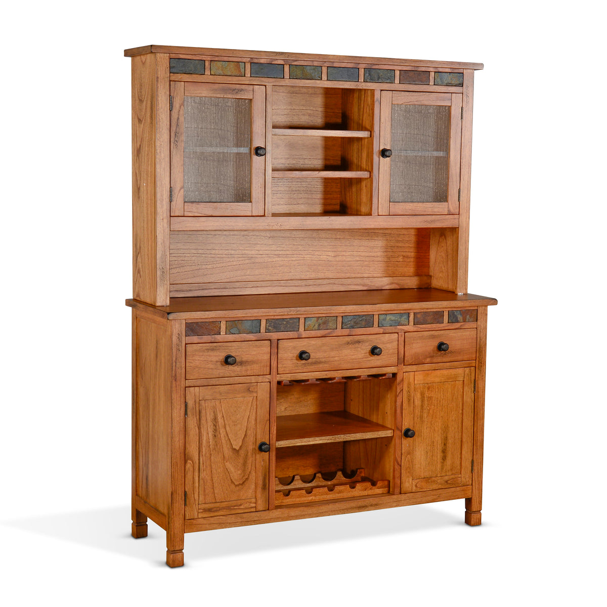 Sedona - Buffet & Hutch - Rustic Oak - Premium Hutches & Buffets from Sunny Designs - Just $1721! Shop now at brett interiors