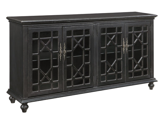 Han - Four Door Credenza - Edwardsville Texture Black - Premium Credenzas from Coast2Coast Home - Just $4125! Shop now at brett interiors