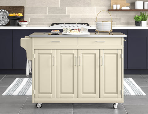 Create-A-Cart - 4 Doors Kitchen Cart - Steel Top - Premium Islands & Carts from Homestyles - Just $1707.48! Shop now at brett interiors