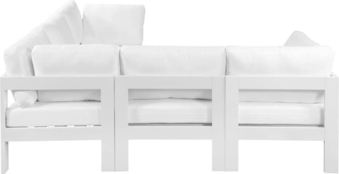 Nizuc - Outdoor Patio Modular Sectional 5 Piece - White - Metal - Premium Stationary Sectionals from Meridian Furniture - Just $4612.50! Shop now at brett interiors