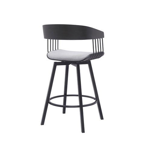 Athena - Swivel Black Metal Stool - Premium Counter Height (24"-27") from Armen Living - Just $280! Shop now at brett interiors