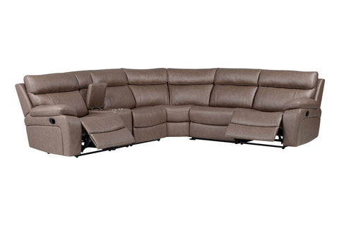 Theon - 6 Piece Modular Manual Reclining Sectional And Entertainment Console - Stokes Toffee - Premium Stationary Sectionals from Parker Living - Just $2497.50! Shop now at brett interiors