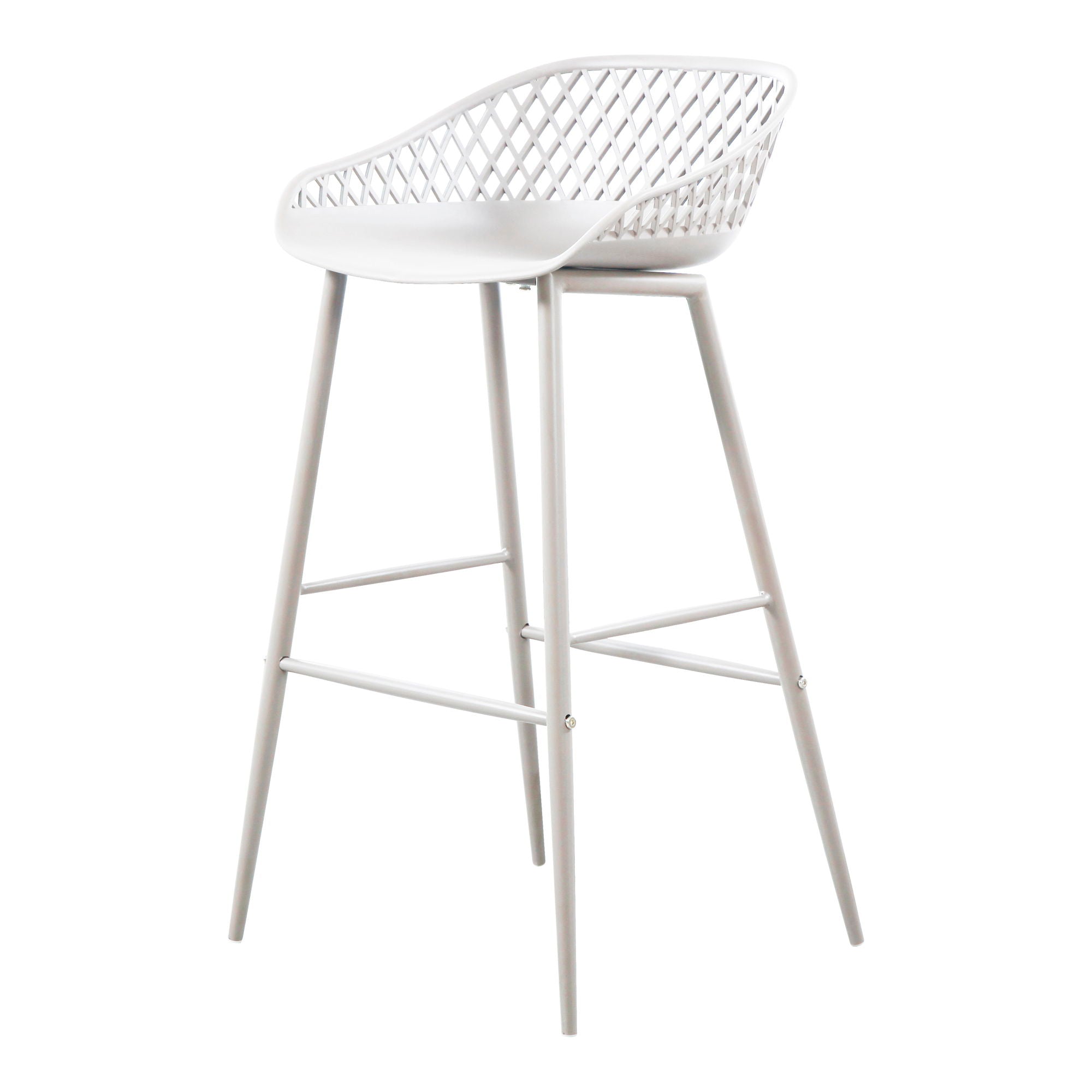 Piazza - Outdoor Barstool Barstool (Set of 2) - White - Premium Chair Sets from Moe's Home Collection - Just $497.50! Shop now at brett interiors