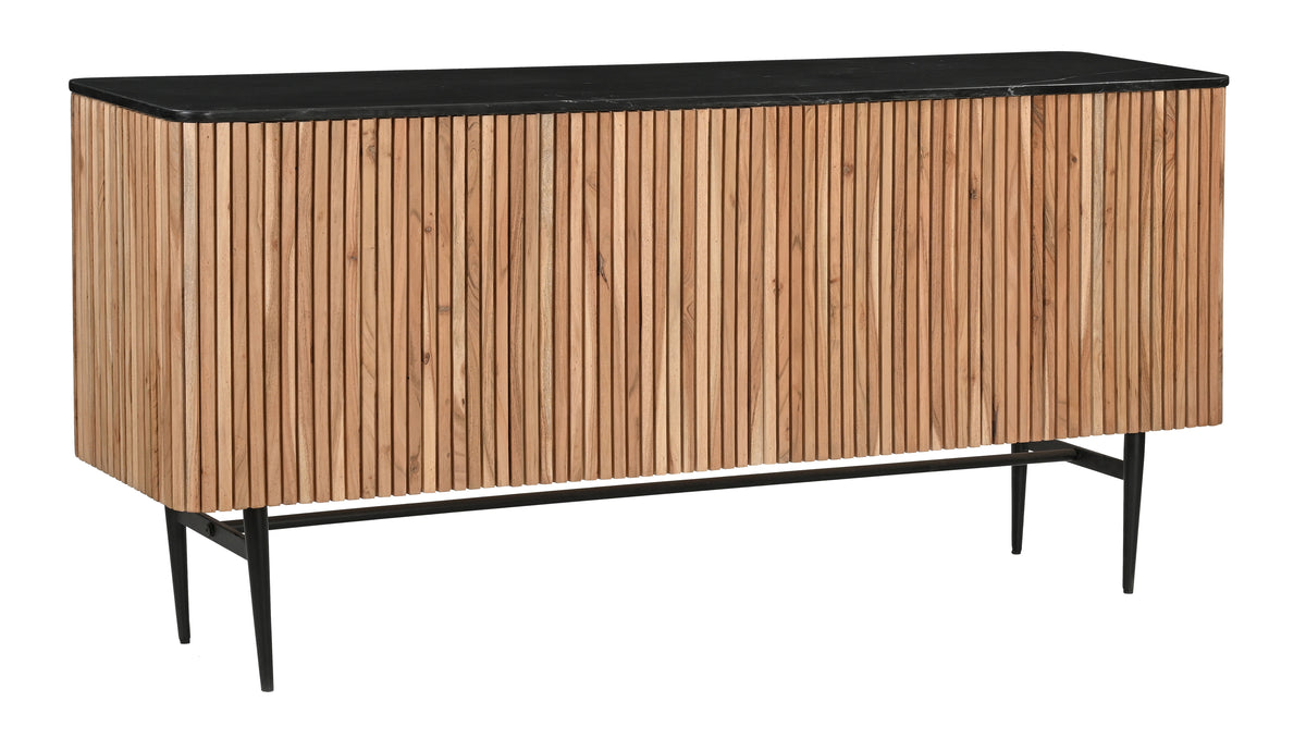 Easton - Four Door Credenza - Natural / Black - Premium Credenzas from Coast2Coast Home - Just $4950! Shop now at brett interiors