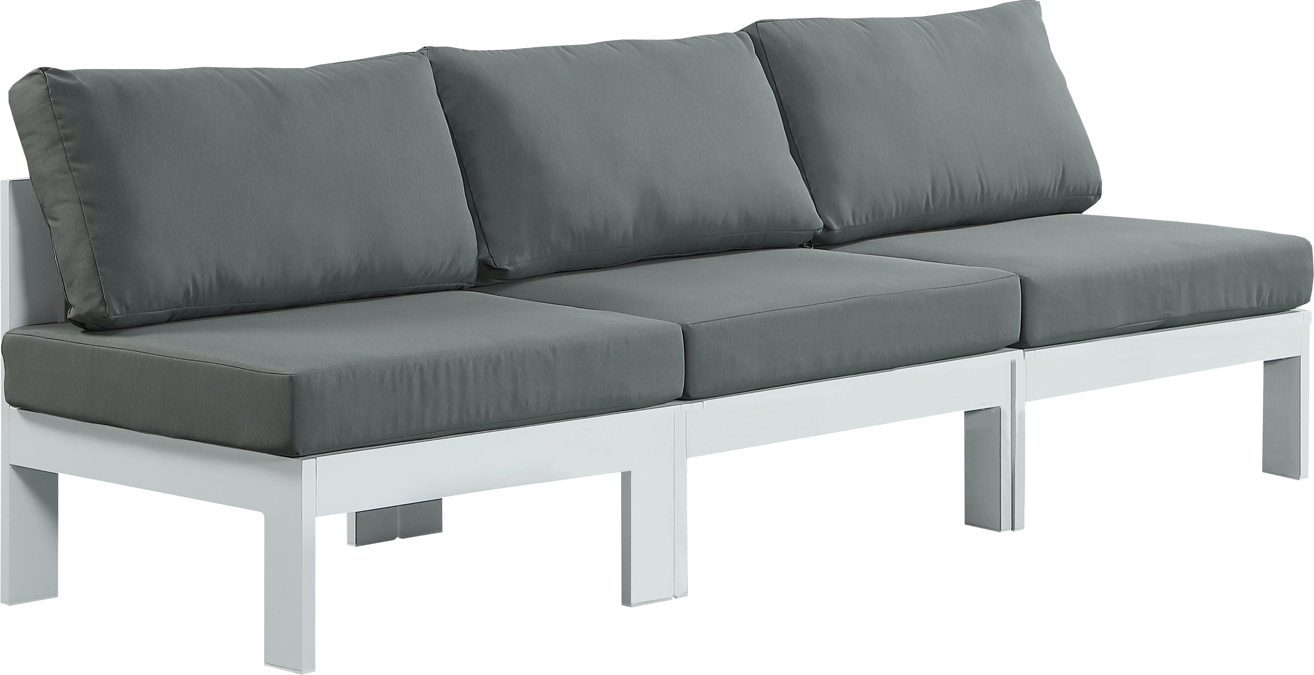 Nizuc - Outdoor Patio Modular Sofa - Grey - Fabric - Premium Sofas from Meridian Furniture - Just $2587.50! Shop now at brett interiors