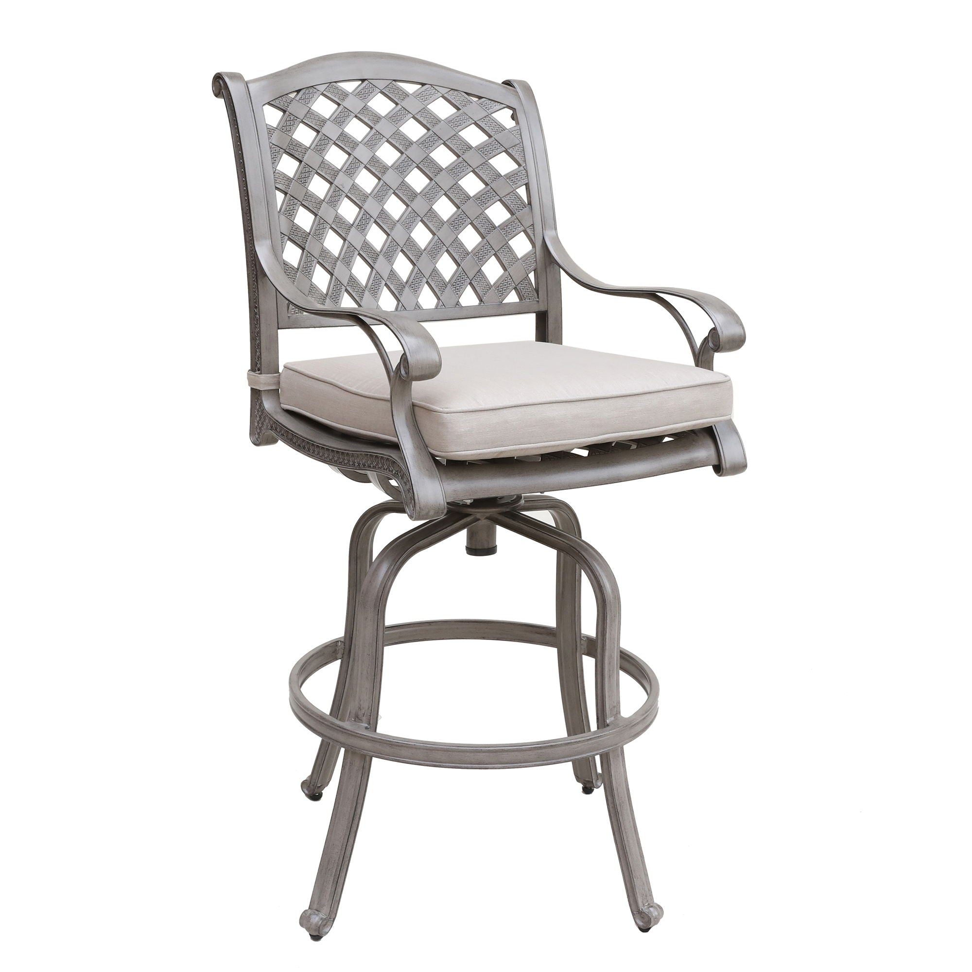 Cast Aluminum Bar Stool With Cushion (Set of 2) - Gray - Premium Stool Sets from Gather Craft - Just $1093! Shop now at brett interiors