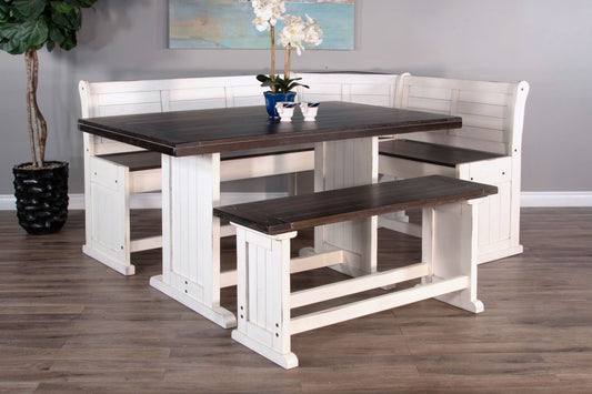 Carriage House - Counter Height Breakfast Nook Set - White / Dark Brown - Premium 4 Piece Dining Room Sets from Sunny Designs - Just $1778! Shop now at brett interiors