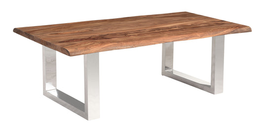 Brownstone 2.0 - Solid Wood Live Edge Topped Table With Chrome Legs - Premium Dining Tables from Coast2Coast Home - Just $1485! Shop now at brett interiors