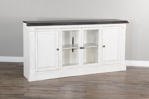 Carriage House - Media Console - White / Dark Brown - Premium TV Stands from Sunny Designs - Just $1173! Shop now at brett interiors