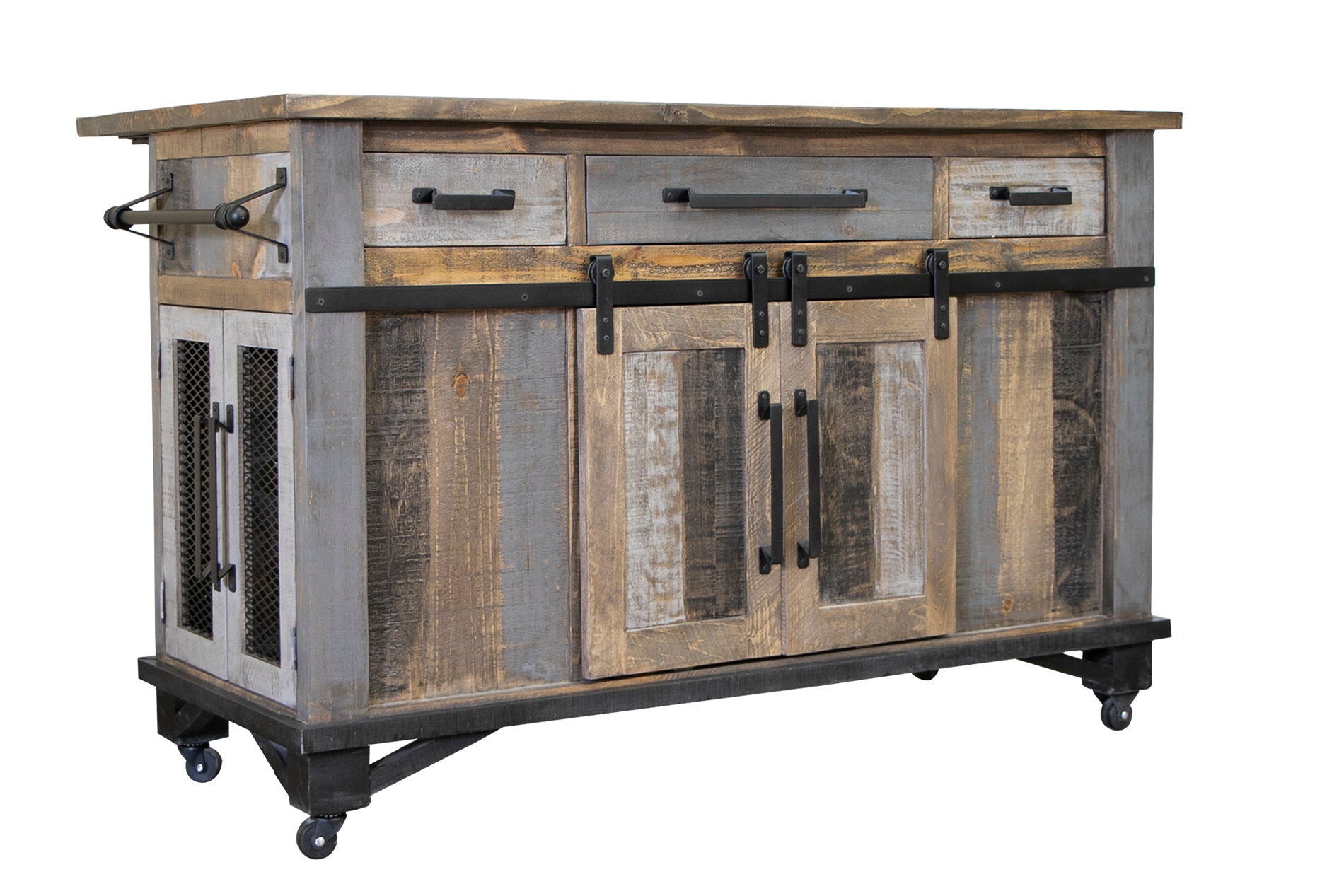 Loft Brown - Kitchen Island - Two Tone Gray / Brown - Premium Islands & Carts from International Furniture Direct - Just $1590! Shop now at brett interiors