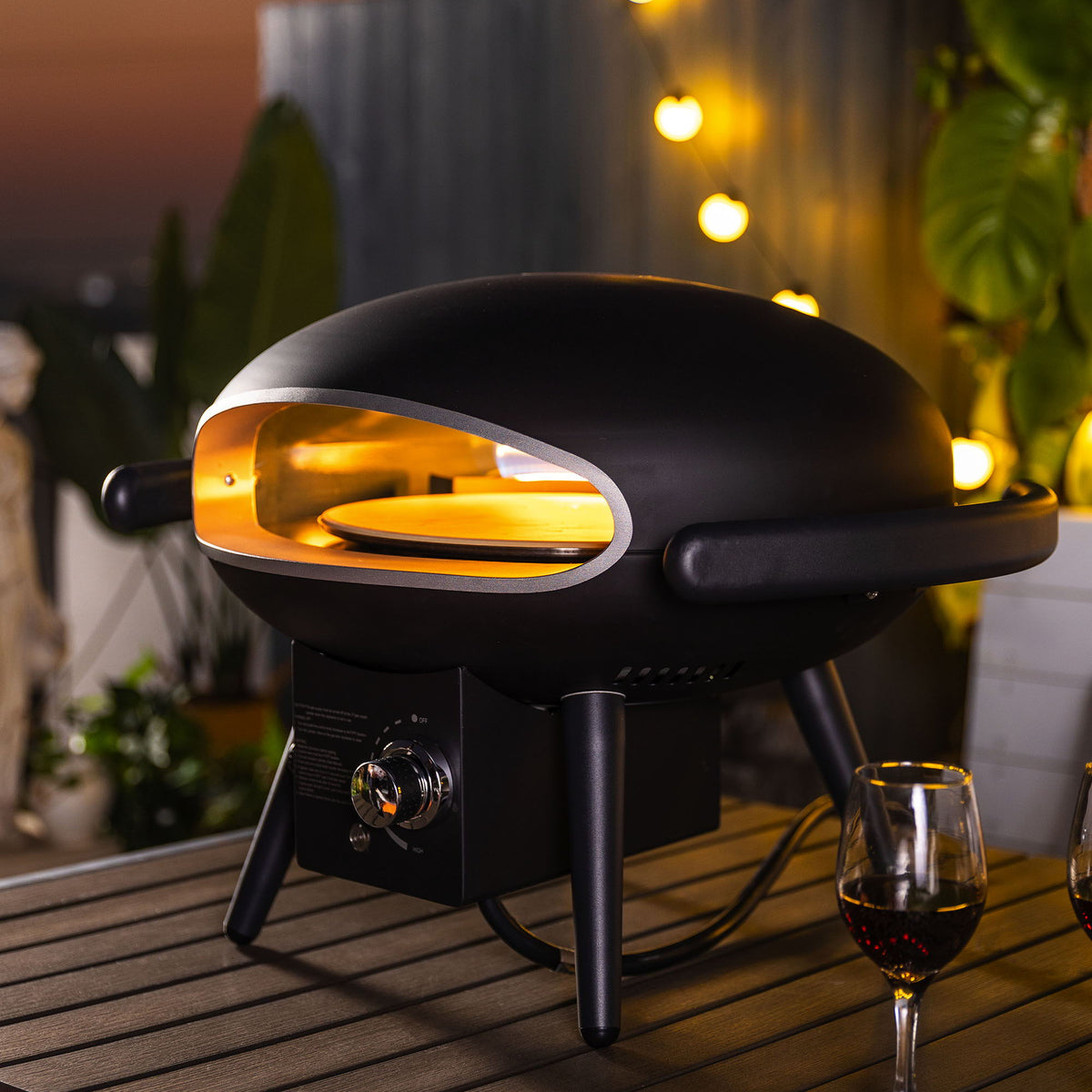 Gas Pizza Oven, Propane Outdoor Pizza Oven, Portable Pizza Oven For 12" Pizzas, With Gas Hose&Regulator - Black - Premium Fire Pits from AS Outdoor Heating - Just $380! Shop now at brett interiors