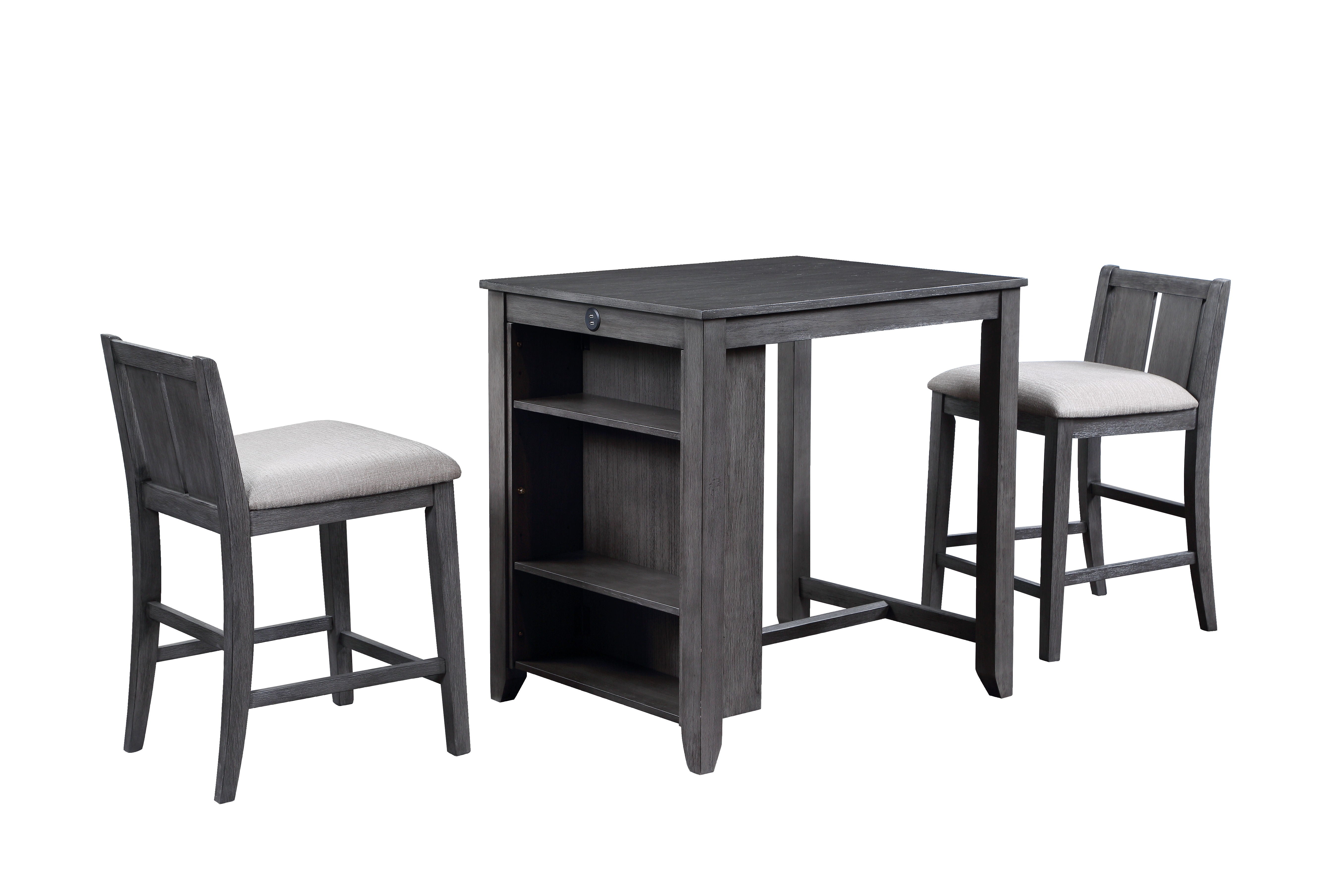 Heston - Storage Counter Table Set - Premium 3 Piece Dining Room Sets from New Classic - Just $472.50! Shop now at brett interiors