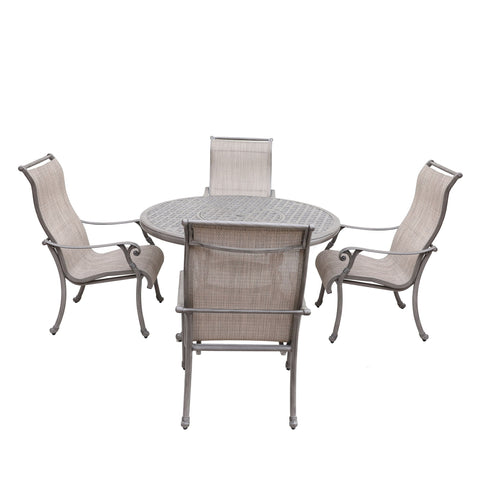 Cast Aluminum Dining Set With Sling Chairs - Premium 5 Piece Outdoor Sets from Gather Craft - Just $2638! Shop now at brett interiors