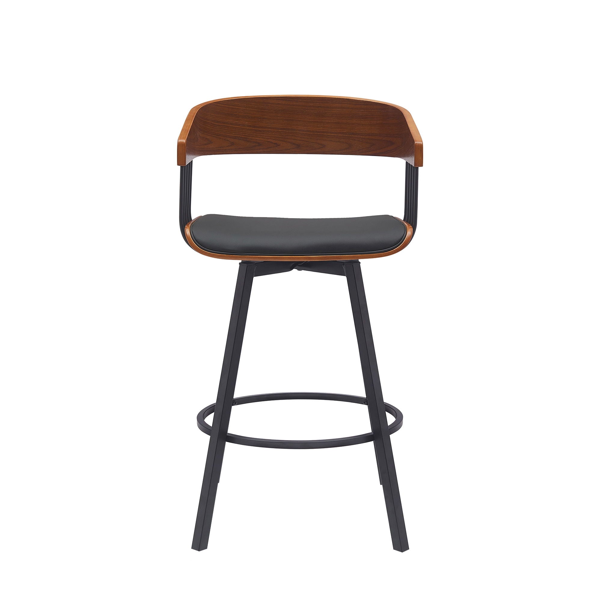 Athena - Swivel Walnut Metal Stool - Premium Counter Height (24"-27") from Armen Living - Just $280! Shop now at brett interiors