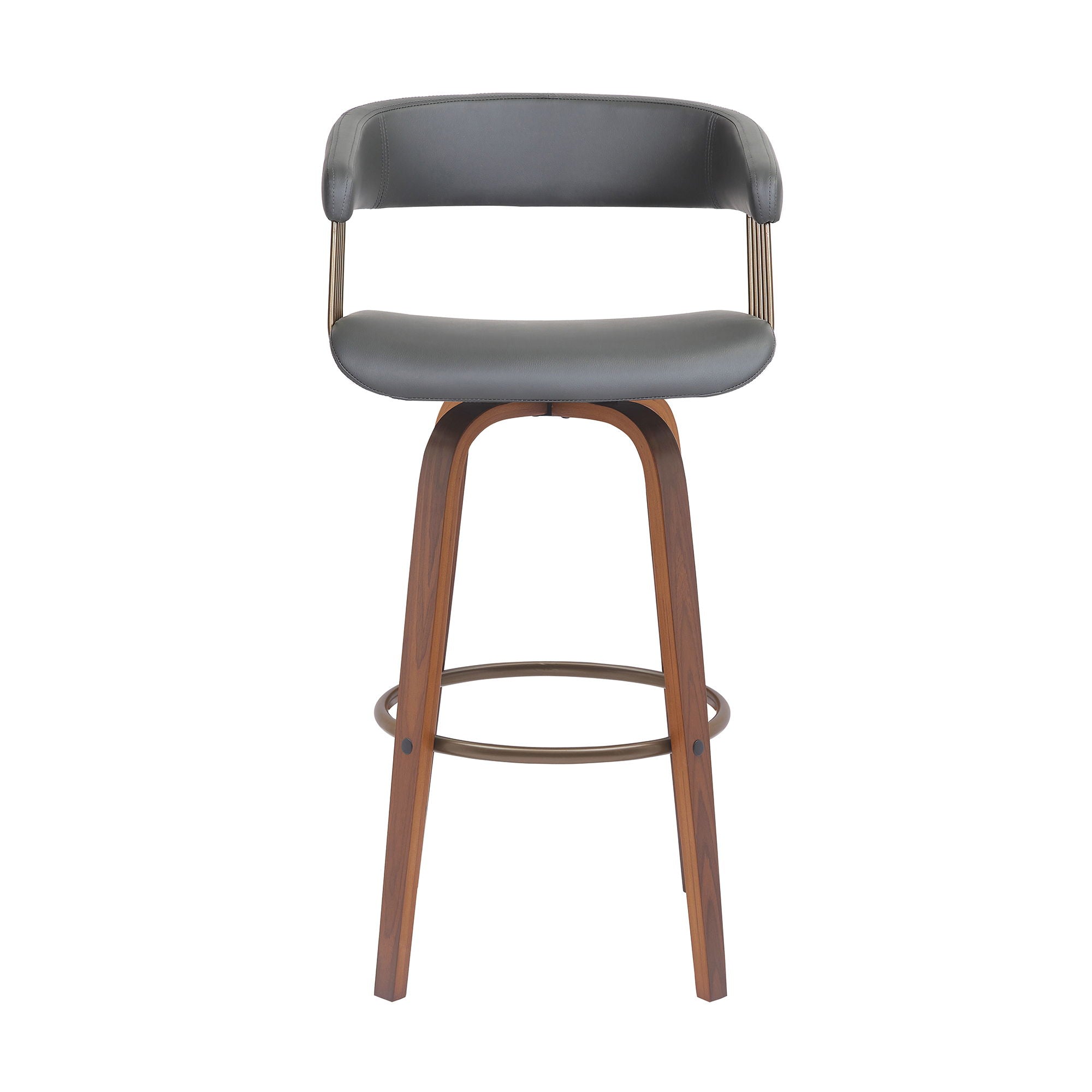 Topanga - Swivel Walnut Wood Stool - Premium Counter Height (24"-27") from Armen Living - Just $230! Shop now at brett interiors