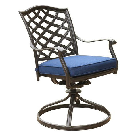 Outdoor Patio Aluminum Swivel Rocker Dining Chair With Cushion (Set of 2) - Premium Chair Sets from Gather Craft - Just $725! Shop now at brett interiors