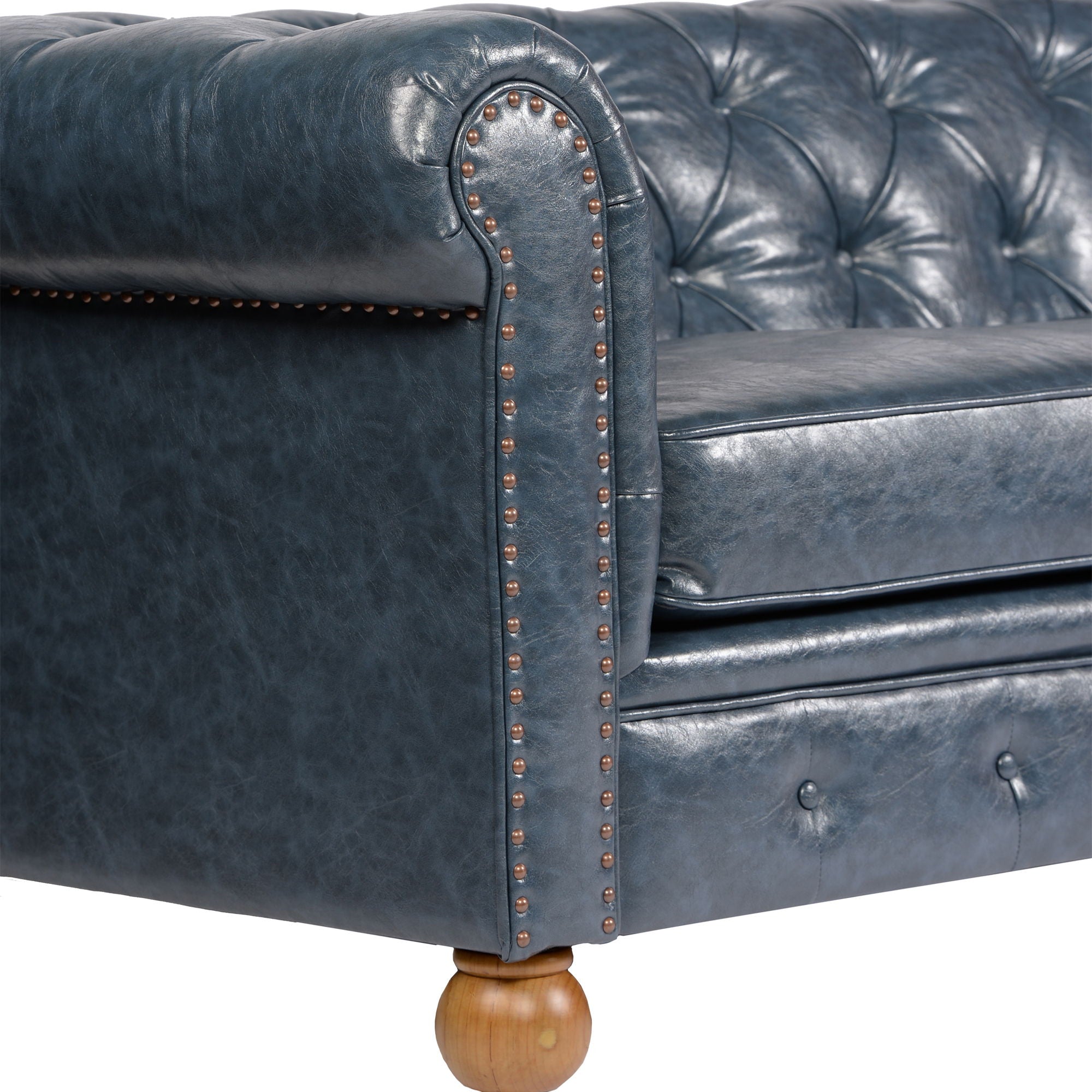 Winston - Loveseat - Antique Blue - Premium Stationary Loveseats from Armen Living - Just $1637.50! Shop now at brett interiors