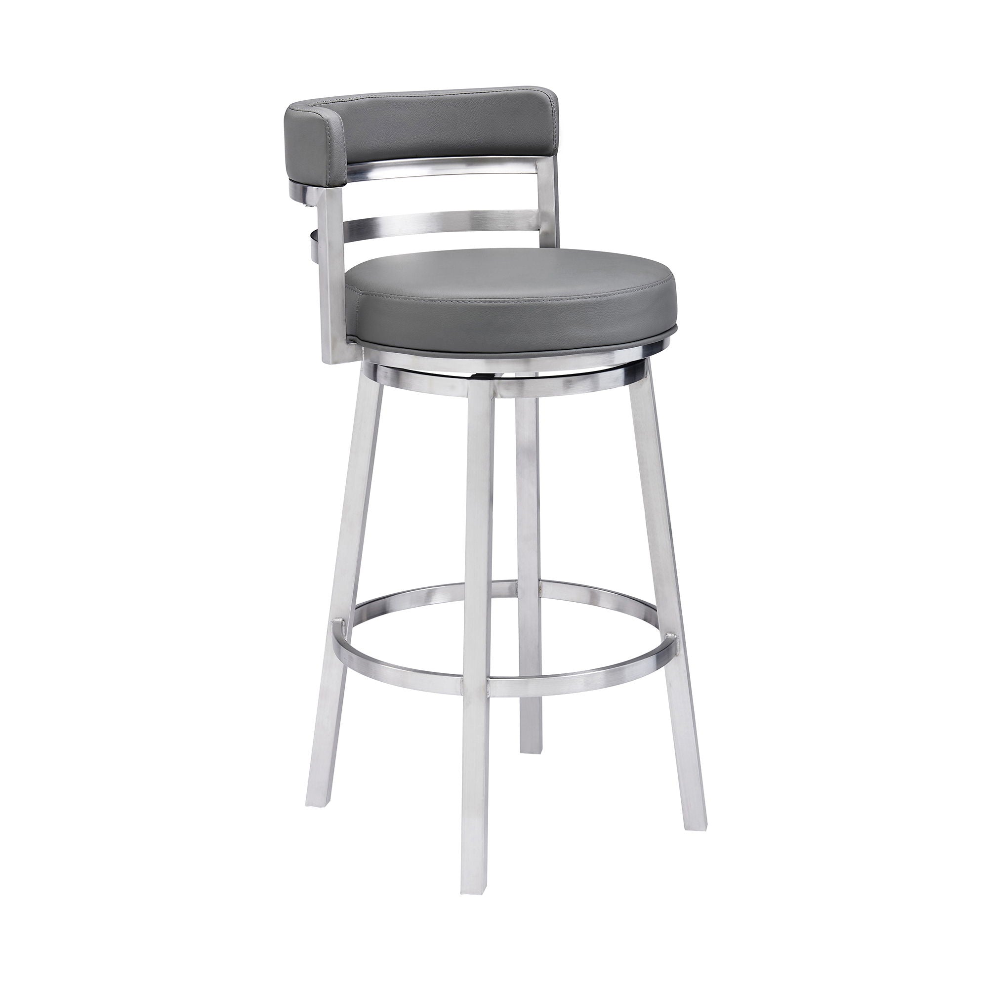 Madrid - Swivel Stainless Steel Bar Stool - Premium Counter Height (24"-27") from Armen Living - Just $415! Shop now at brett interiors