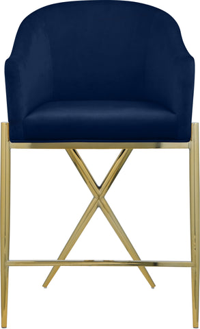 Xavier - Counter Stool with Gold Legs - Premium Counter Height (24"-27") from Meridian Furniture - Just $475! Shop now at brett interiors