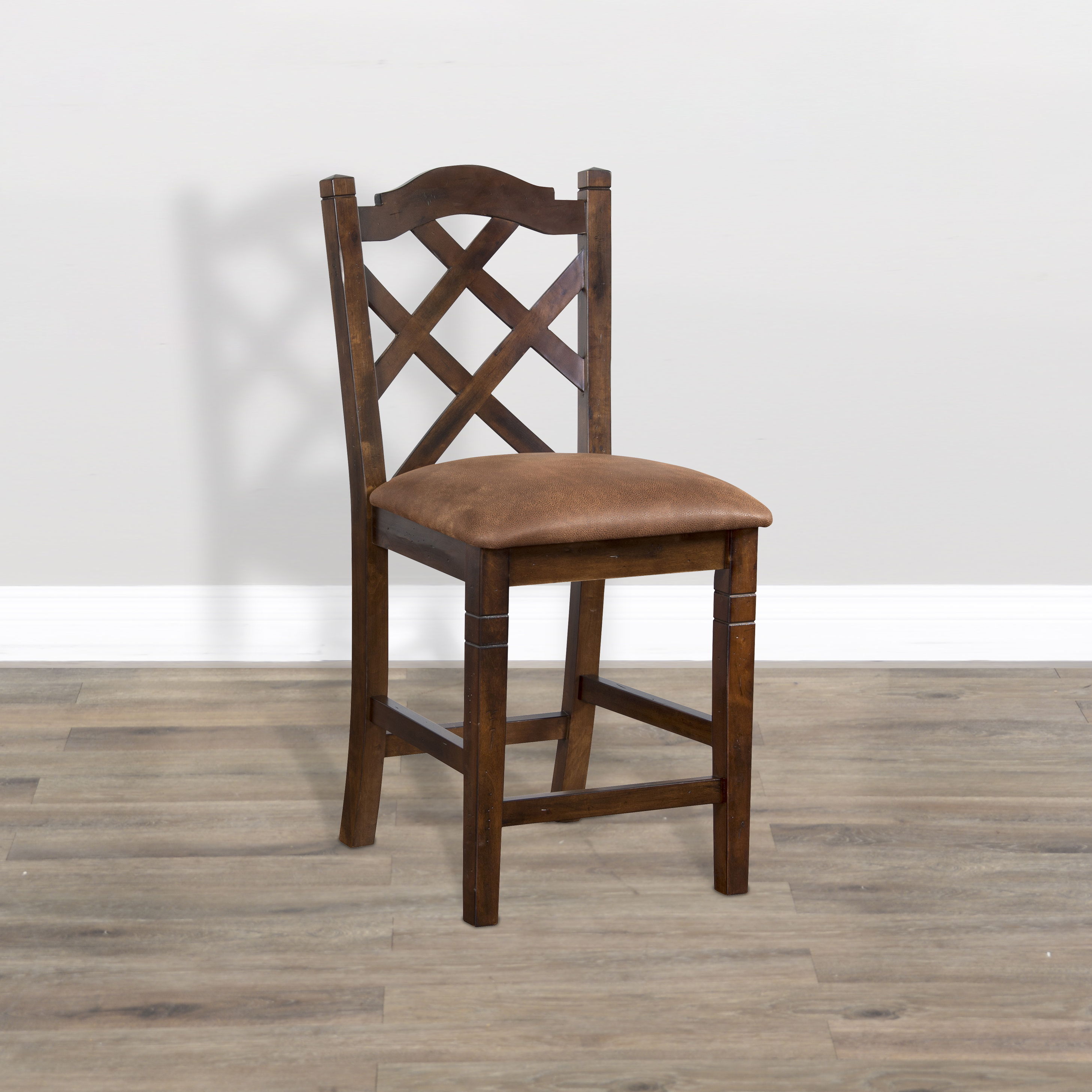 Santa Fe - Double Crossback Barstool - Dark Brown - Premium Bar Height (28"-30") from Sunny Designs - Just $223! Shop now at brett interiors