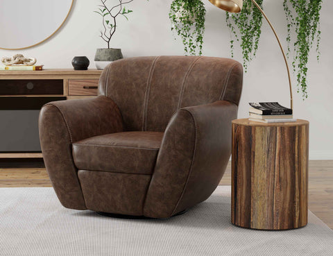 Tamesis - Swivel Accent Chair Armchair - Chocolate Brown - Premium Swivel Chairs from International Furniture Direct - Just $1087.50! Shop now at brett interiors