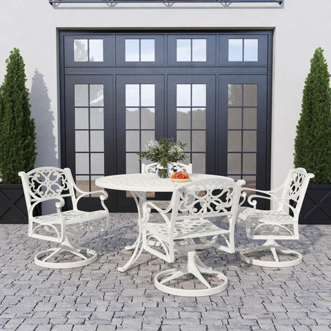 Sanibel - 48" Metal Outdoor Dining Set - Swivel Chairs - Premium 5 Piece Outdoor Sets from Homestyles - Just $3832.48! Shop now at brett interiors