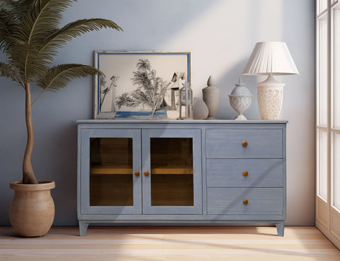 Giza - Console - Pastel Blue - Premium TV Stands from International Furniture Direct - Just $937.50! Shop now at brett interiors