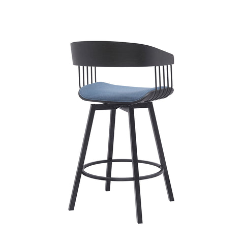 Athena - Swivel Black Metal Stool - Premium Counter Height (24"-27") from Armen Living - Just $280! Shop now at brett interiors