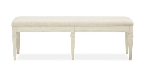 Newport - Bench With Upholstered Seat - Alabaster - Premium Upholstered Benches from Magnussen Furniture - Just $609! Shop now at brett interiors