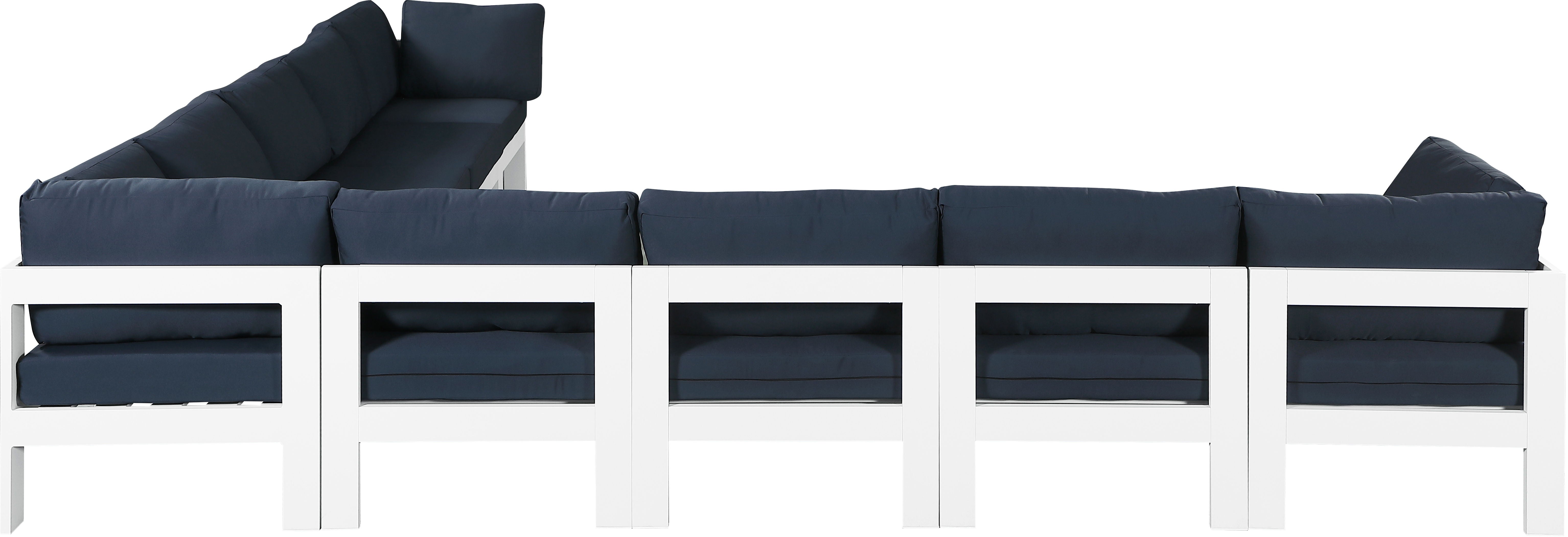 Nizuc - Outdoor Patio Modular Sectional 9 Piece - Navy - Premium Stationary Sectionals from Meridian Furniture - Just $8062.50! Shop now at brett interiors