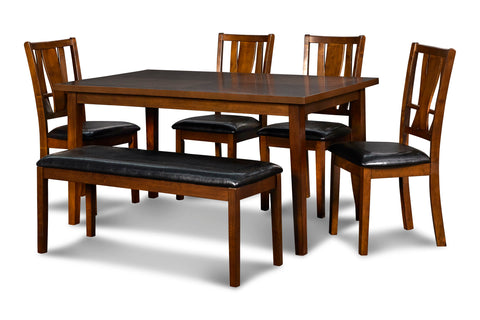 Dixon - 6 Piece Standard Dining Set - Dark Espresso - Premium 6 Piece Dining Room Sets from New Classic - Just $822.50! Shop now at brett interiors