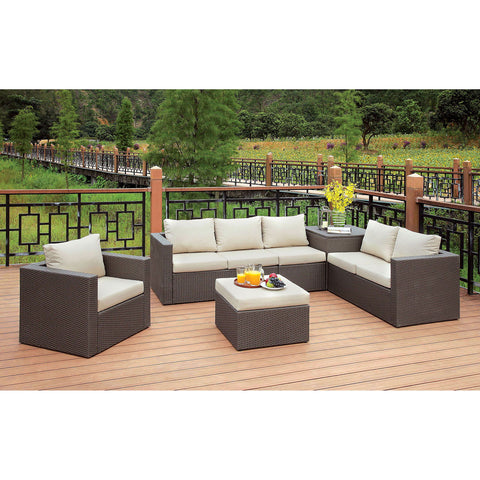 Davina - Patio 3 Piece Set Storage - Brown / Beige - Premium 3 Piece Outdoor Sets from Furniture of America - Just $2102.50! Shop now at brett interiors