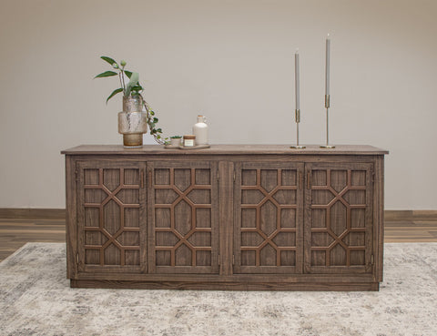 London - 4 Door Console - Walnut Brown - Premium TV Stands from International Furniture Direct - Just $1037.50! Shop now at brett interiors