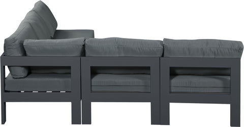 Nizuc - Outdoor Patio Modular Sectional 5 Piece - Dark Grey - Premium Stationary Sectionals from Meridian Furniture - Just $4412.50! Shop now at brett interiors