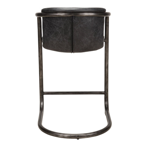 Freeman - Counter Stool Stool Leather (Set of 2) - Onyx Black - Premium Stool Sets from Moe's Home Collection - Just $3122.50! Shop now at brett interiors