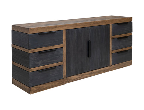 Tuxedo - Console - Satin Black / Brown - Premium TV Stands from International Furniture Direct - Just $1587.50! Shop now at brett interiors