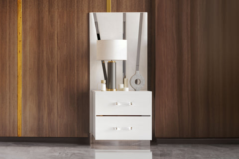 Europa - Nightstand Panels (Set of 2) - White - Premium Accent Nightstands from New Classic - Just $175! Shop now at brett interiors