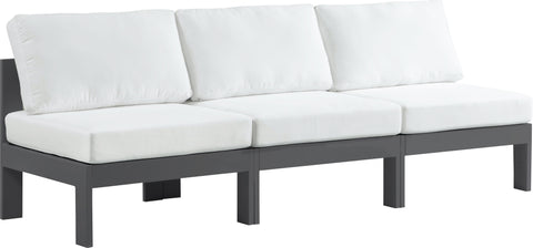 Nizuc - Outdoor Patio Modular Sofa 3 Seats - White - Modern & Contemporary - Premium Sofas from Meridian Furniture - Just $2587.50! Shop now at brett interiors