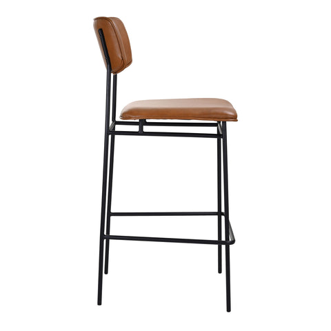 Sailor - Bar Stool - Dark Brown - Leather - Premium Bar Height (28"-30") from Moe's Home Collection - Just $1072.50! Shop now at brett interiors