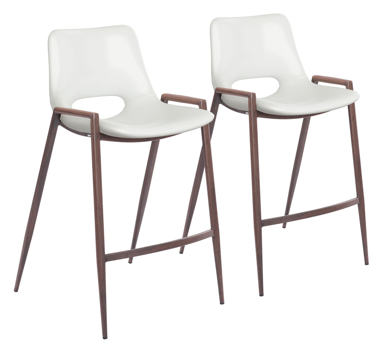 Desi - Counter Stool (Set of 2) Walnut Legs - Premium Stool Sets from Zuo Modern - Just $1400! Shop now at brett interiors