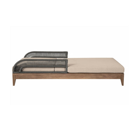 Orbit - Outdoor Patio Chaise Lounge Chair - Weathered Eucalyptus / Taupe - Premium Lounge Chairs from Armen Living - Just $2382.50! Shop now at brett interiors