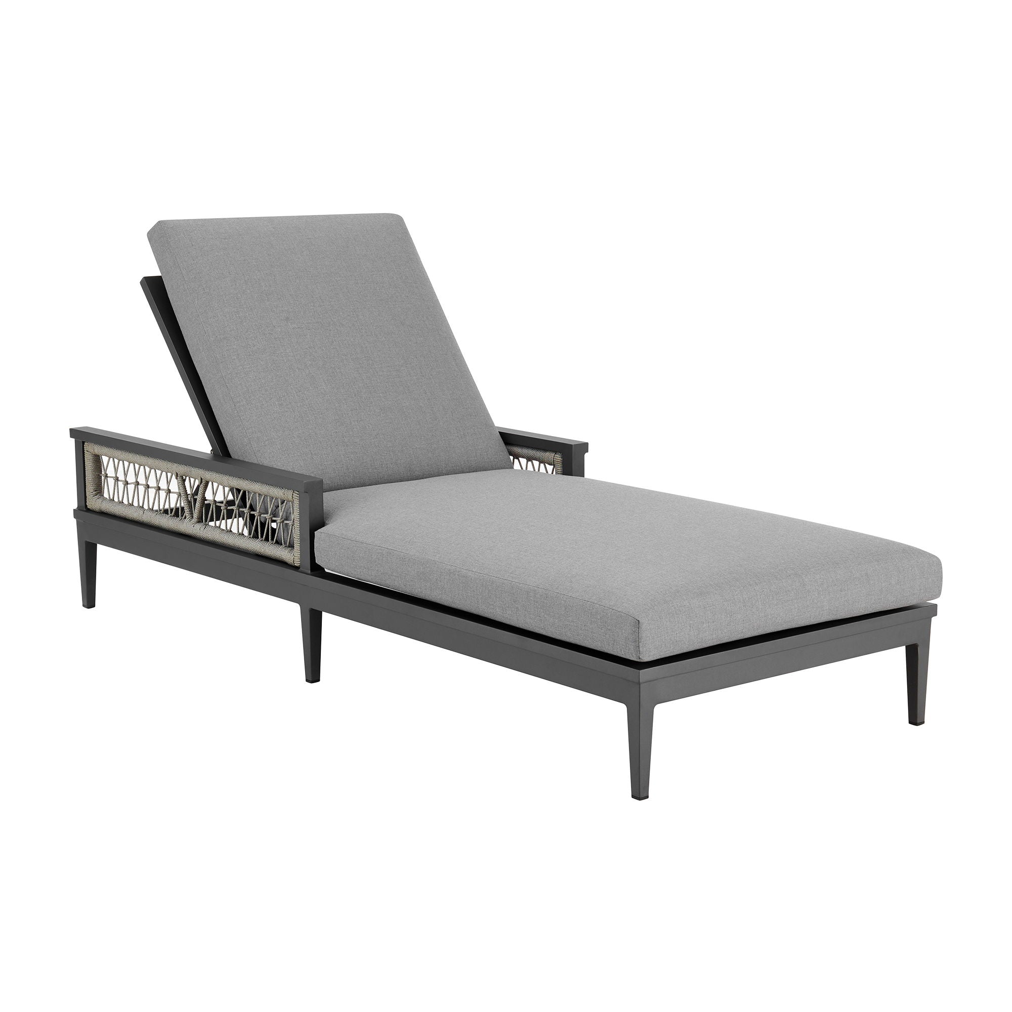 Zella - Outdoor Patio Chaise Lounge Chair - Gray / Earl Gray - Premium Lounge Chairs from Armen Living - Just $1877.50! Shop now at brett interiors