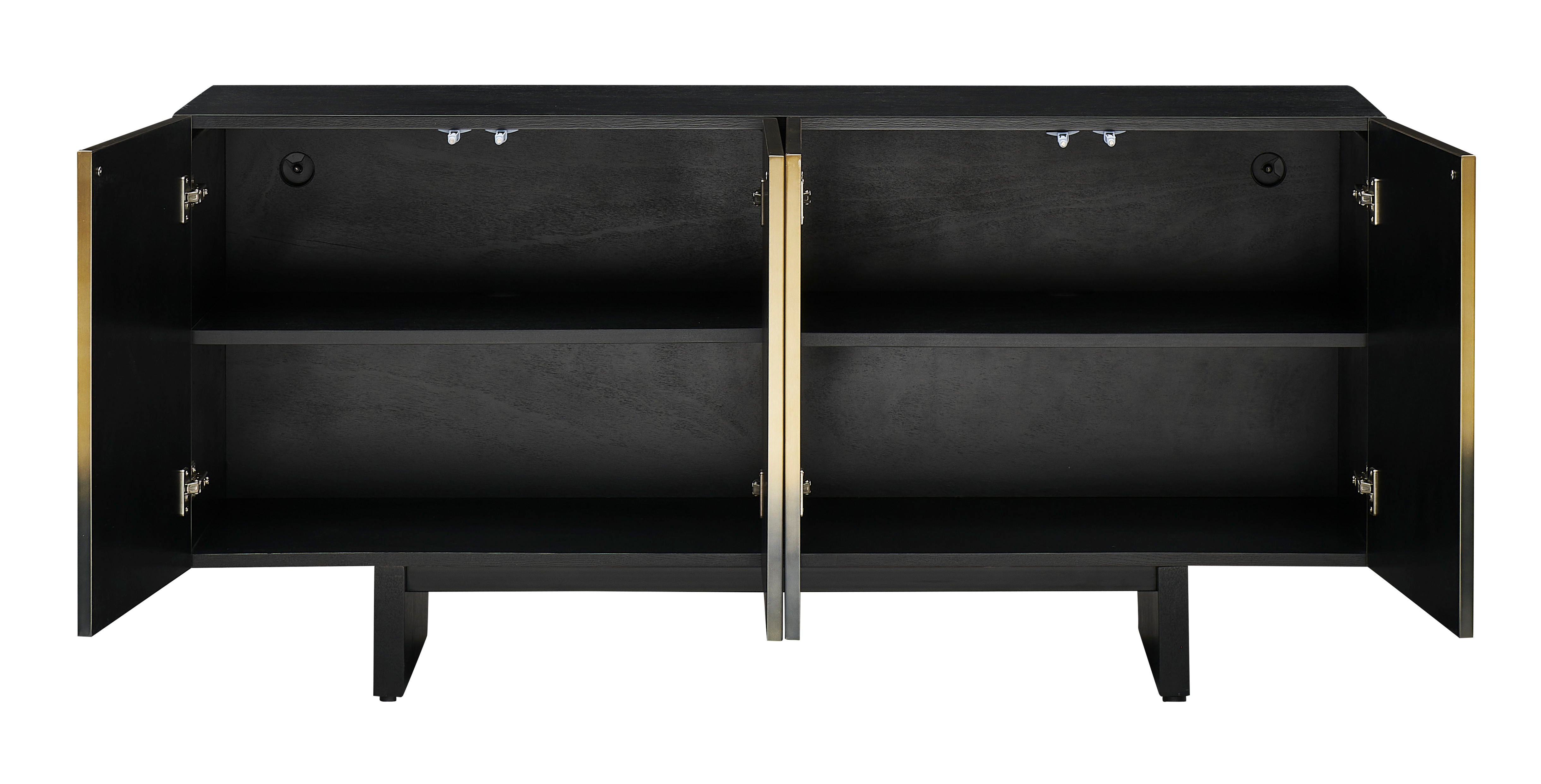 Atlas - Four Door Credenza - Black / Gold - Premium Credenzas from Coast2Coast Home - Just $4537.50! Shop now at brett interiors