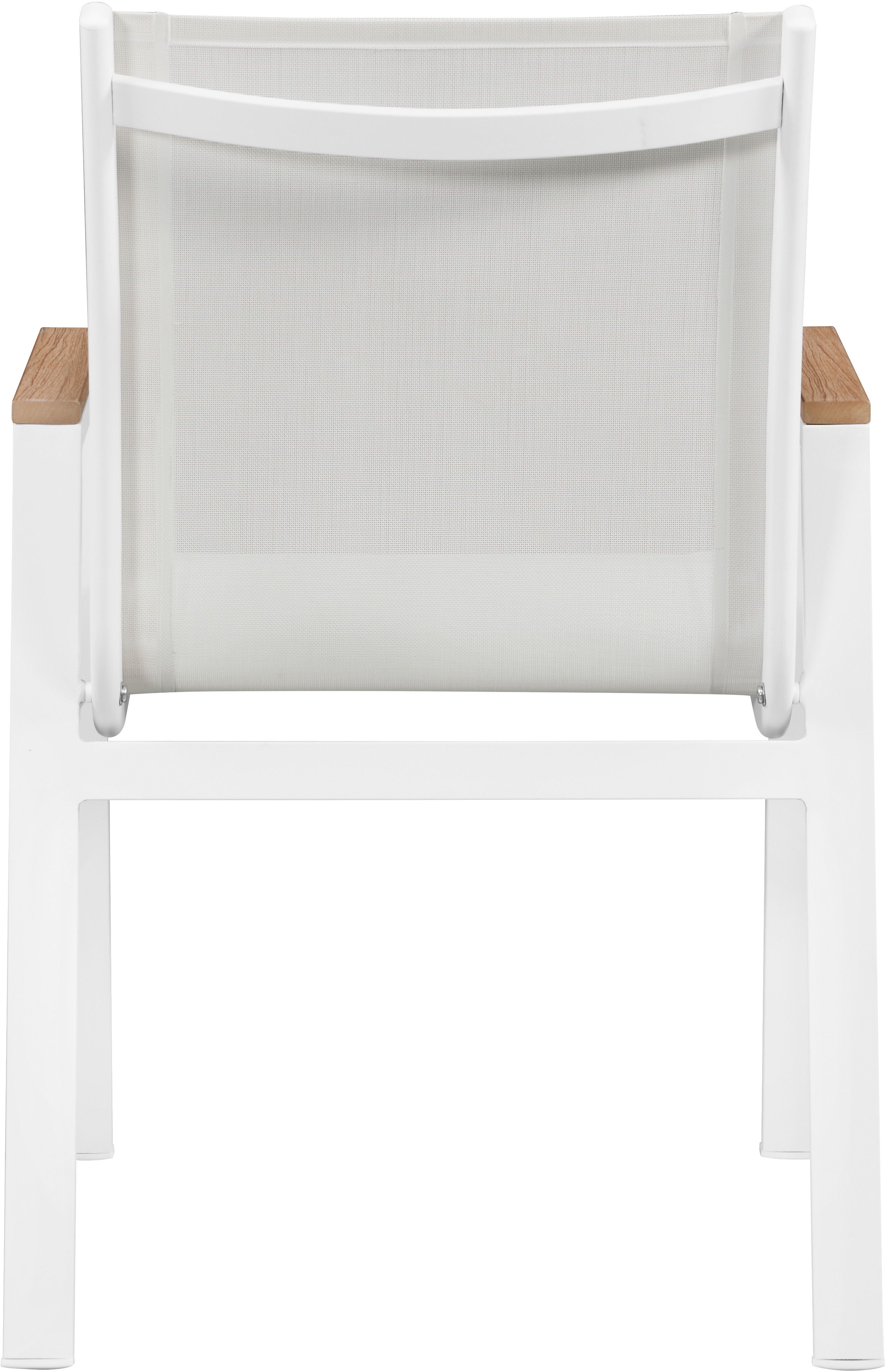 Nizuc - Outdoor Patio Dining Arm Chair (Set of 2) - White - Fabric - Premium Chair Sets from Meridian Furniture - Just $800! Shop now at brett interiors