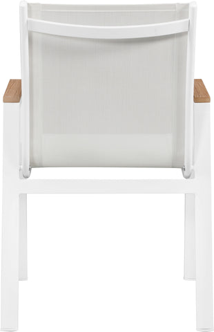 Nizuc - Outdoor Patio Dining Arm Chair (Set of 2) - White - Fabric - Premium Chair Sets from Meridian Furniture - Just $800! Shop now at brett interiors