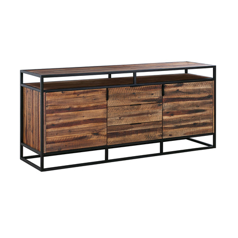 Ludgate - 3 Drawer Sideboard Buffet - Acacia / Black - Premium Buffets from Armen Living - Just $1845! Shop now at brett interiors