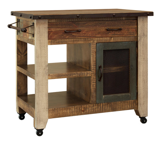 Antique - Kitchen Island With 1 Drawer - Multicolor - Premium Islands & Carts from International Furniture Direct - Just $1025! Shop now at brett interiors