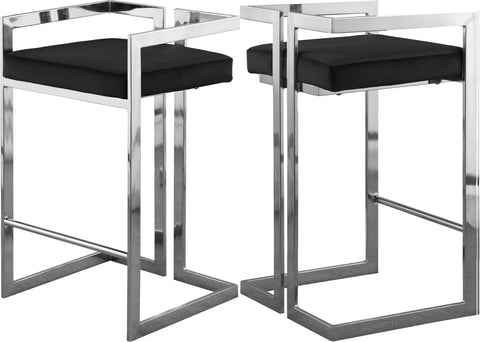 Ezra - Stool with Chrome Legs (Set of 2) - Premium Stool Sets from Meridian Furniture - Just $775! Shop now at brett interiors