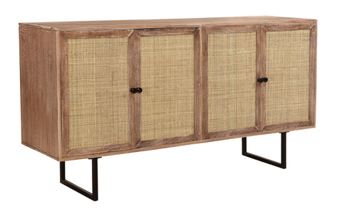 Torrence - Four Door Credenza - Capris Light Brown / Cane - Premium Credenzas from Coast2Coast Home - Just $4125! Shop now at brett interiors