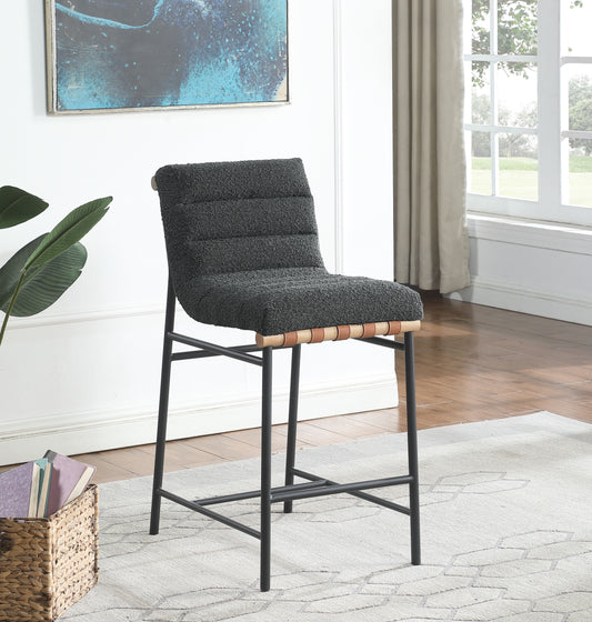 Lahni - 17" Boucle Fabric Counter Height Chair - Premium Counter Height (24"-27") from Lilola Home - Just $340! Shop now at brett interiors